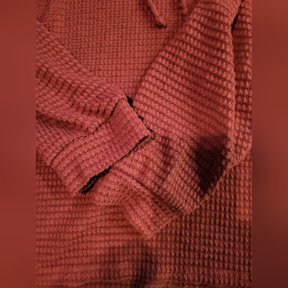THE ZIG ZAG STRIPE WAFFLE LIGHT-WEIGHT KNIT HOODIE WOMEN'S 3X RUST COLOR EX COND - Picture 4 of 4